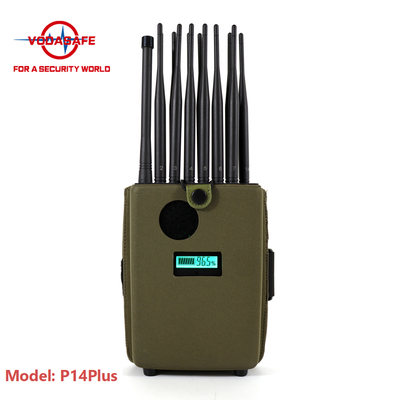 High Power 14 Antennas Handheld Signal Jammer 3 Cooling Fan Inside