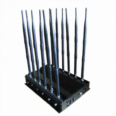 12 เสาอากาศ RF Jammer สัญญาณโทรศัพท์มือถือ 10 - 50 เมตรรัศมีฝาปิดที่มีประสิทธิภาพ