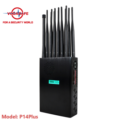 High Power 14 Antennas Handheld Signal Jammer 3 Cooling Fan Inside